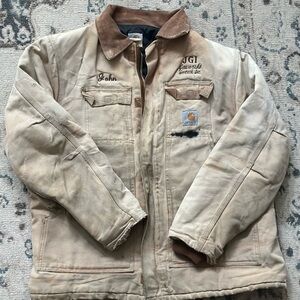 Carhartt Tan Canvas Jacket with Black Lining